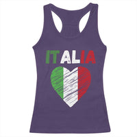 Italian Flag Heart Racerback Tank Top Retro Vintage Italia Graphic
