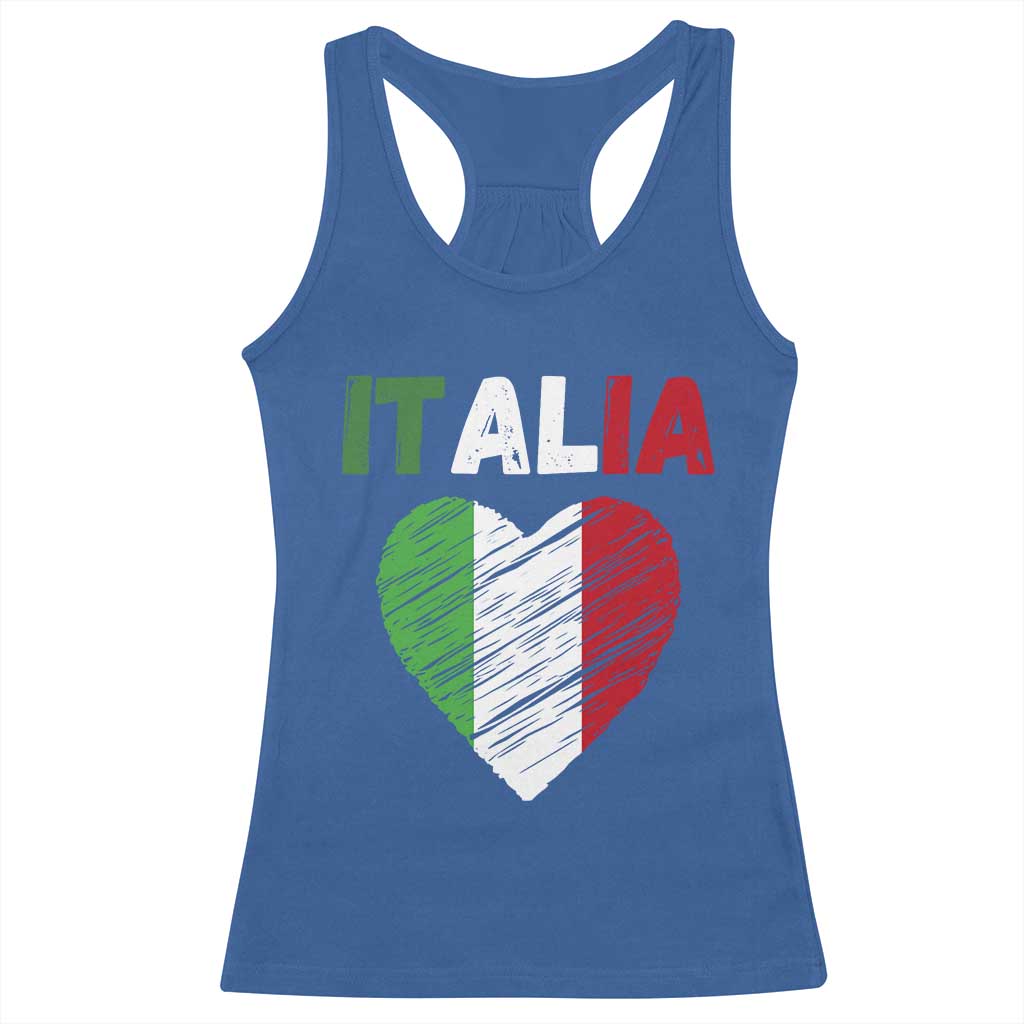 Italian Flag Heart Racerback Tank Top Retro Vintage Italia Graphic