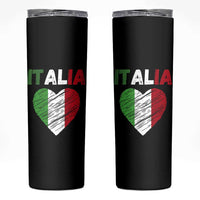 Italian Flag Heart Skinny Tumbler Retro Vintage Italia Graphic