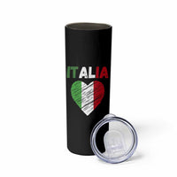 Italian Flag Heart Skinny Tumbler Retro Vintage Italia Graphic
