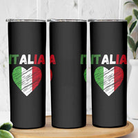 Italian Flag Heart Skinny Tumbler Retro Vintage Italia Graphic