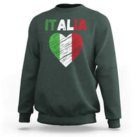 Italian Flag Heart Sweatshirt Retro Vintage Italia Graphic