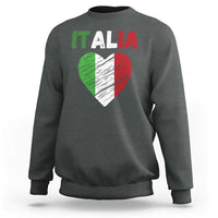 Italian Flag Heart Sweatshirt Retro Vintage Italia Graphic