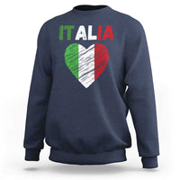 Italian Flag Heart Sweatshirt Retro Vintage Italia Graphic