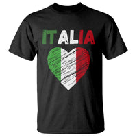 Italian Flag Heart T Shirt Retro Vintage Italia Graphic