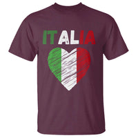 Italian Flag Heart T Shirt Retro Vintage Italia Graphic