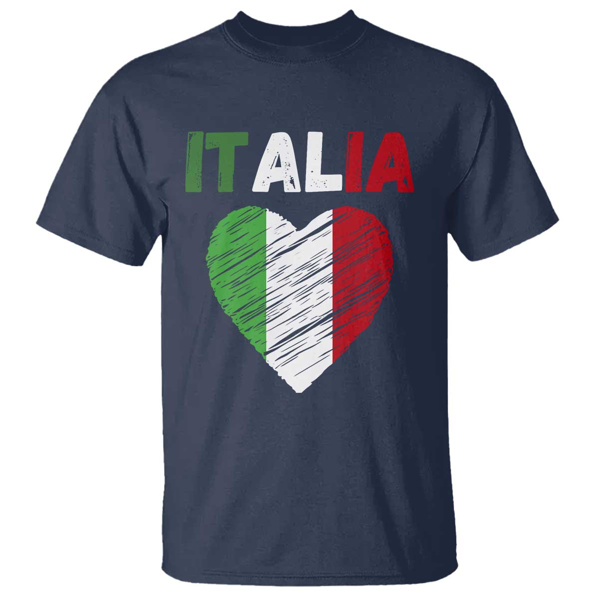 Italian Flag Heart T Shirt Retro Vintage Italia Graphic