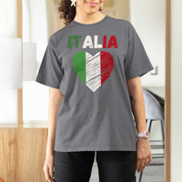 Italian Flag Heart T Shirt For Women Retro Vintage Italia Graphic