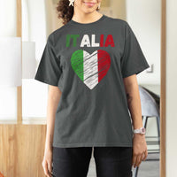 Italian Flag Heart T Shirt For Women Retro Vintage Italia Graphic