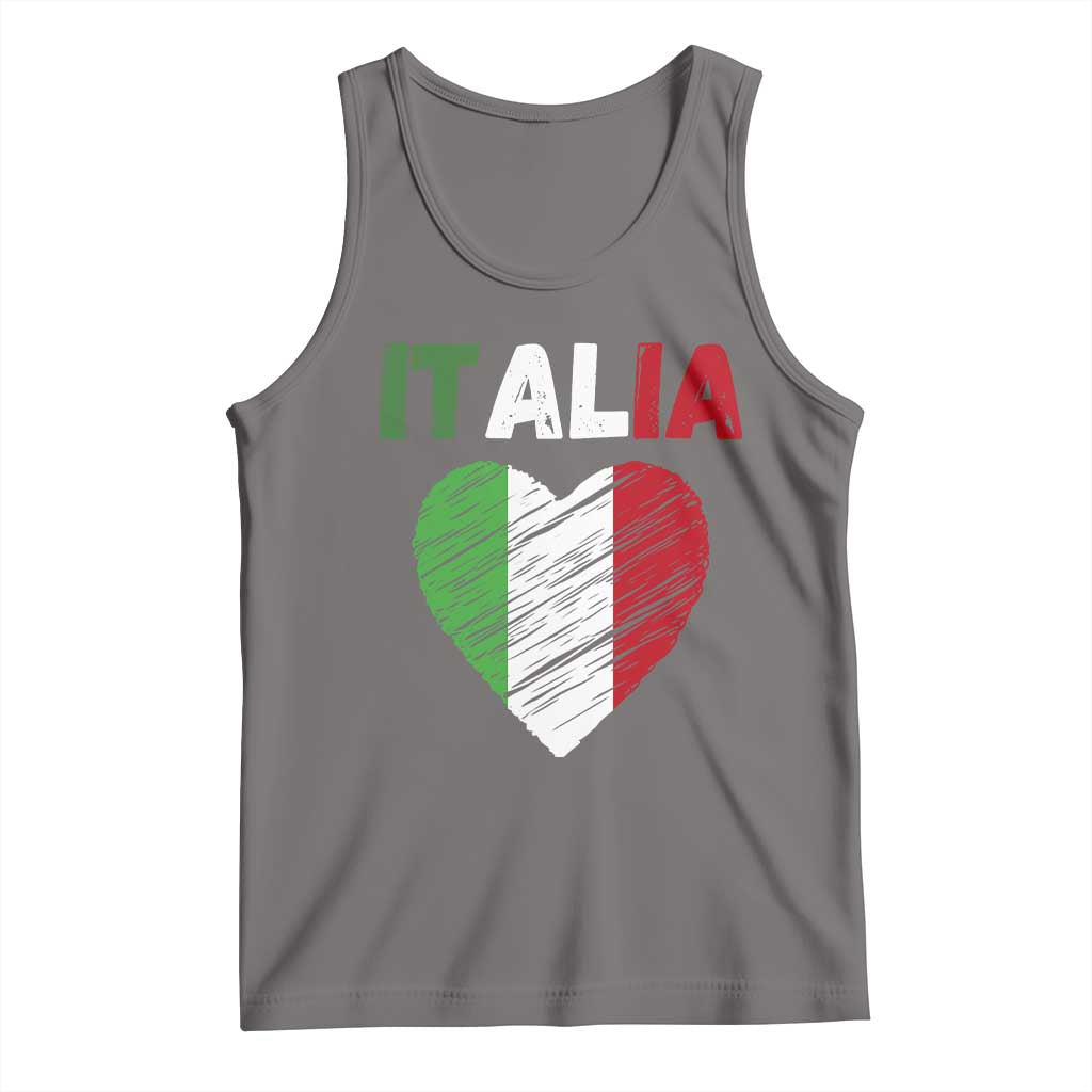 Italian Flag Heart Tank Top Retro Vintage Italia Graphic