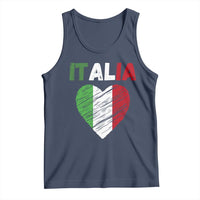 Italian Flag Heart Tank Top Retro Vintage Italia Graphic