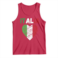 Italian Flag Heart Tank Top Retro Vintage Italia Graphic