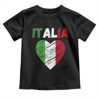 Italian Flag Heart Toddler T Shirt Retro Vintage Italia Graphic