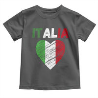 Italian Flag Heart Toddler T Shirt Retro Vintage Italia Graphic