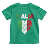 Italian Flag Heart Toddler T Shirt Retro Vintage Italia Graphic