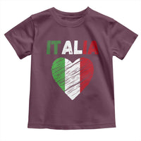 Italian Flag Heart Toddler T Shirt Retro Vintage Italia Graphic