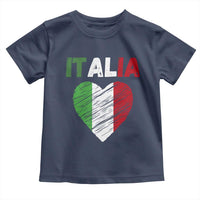 Italian Flag Heart Toddler T Shirt Retro Vintage Italia Graphic
