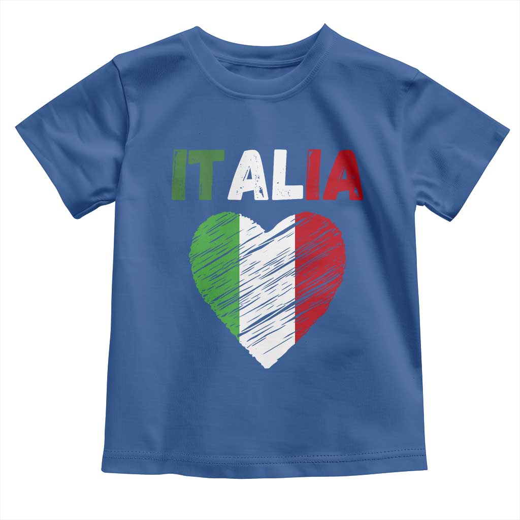 Italian Flag Heart Toddler T Shirt Retro Vintage Italia Graphic