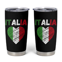 Italian Flag Heart Tumbler Cup Retro Vintage Italia Graphic