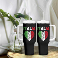 Italian Flag Heart Tumbler With Handle Retro Vintage Italia Graphic