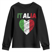 Italian Flag Heart Youth Sweatshirt Retro Vintage Italia Graphic