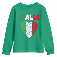 Italian Flag Heart Youth Sweatshirt Retro Vintage Italia Graphic