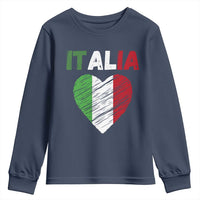 Italian Flag Heart Youth Sweatshirt Retro Vintage Italia Graphic