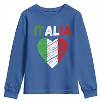 Italian Flag Heart Youth Sweatshirt Retro Vintage Italia Graphic