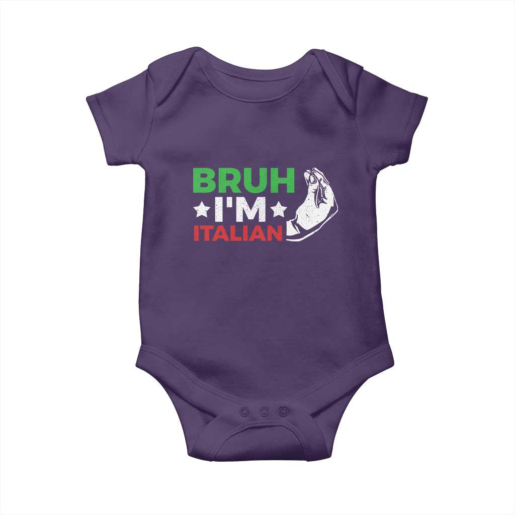 Bruh Im Italian Baby Onesie Italy Flag Italian Festival Funny Italian - Wonder Print Shop
