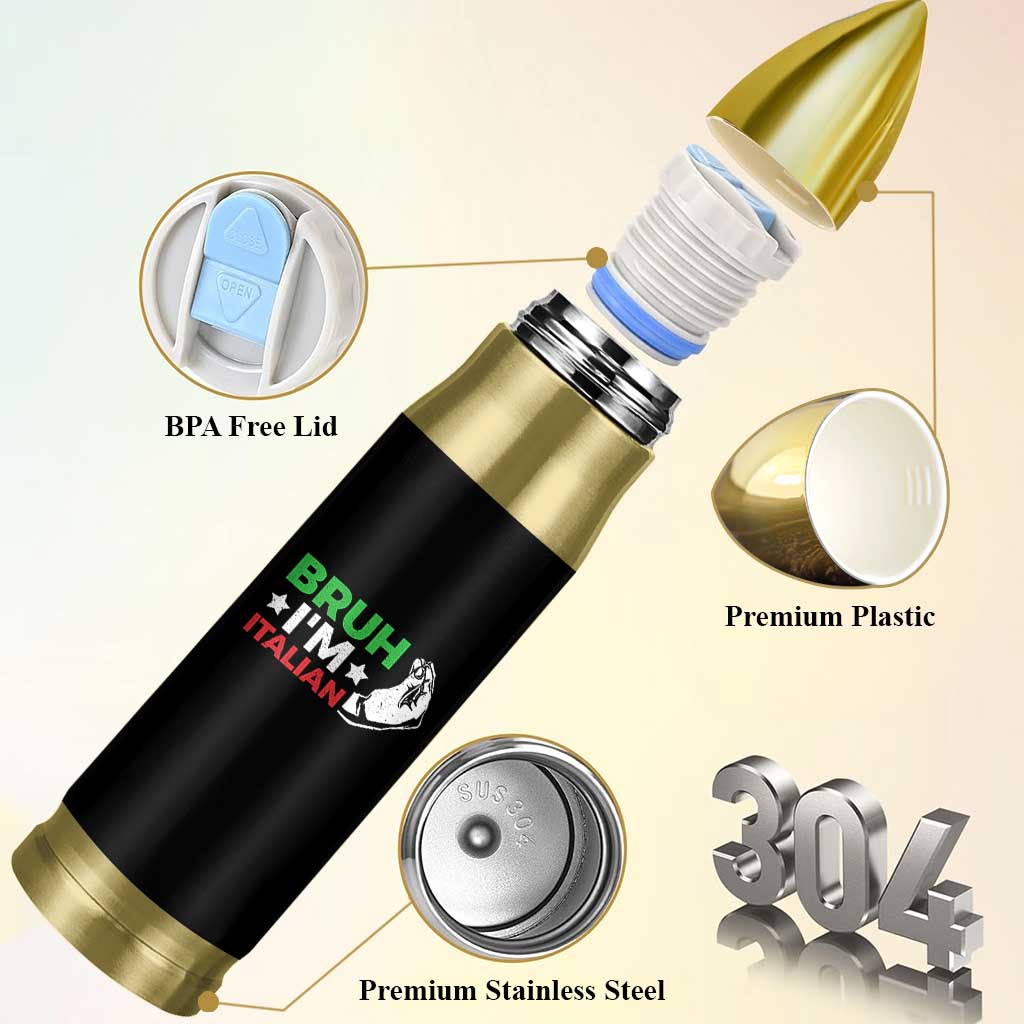 Bruh Im Italian Bullet Tumbler Italy Flag Italian Festival Funny Italian - Wonder Print Shop