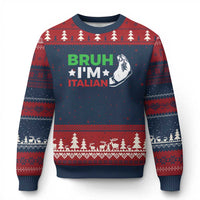 Bruh Im Italian Ugly Christmas Sweater Italy Flag Italian Festival Funny Italian - Wonder Print Shop