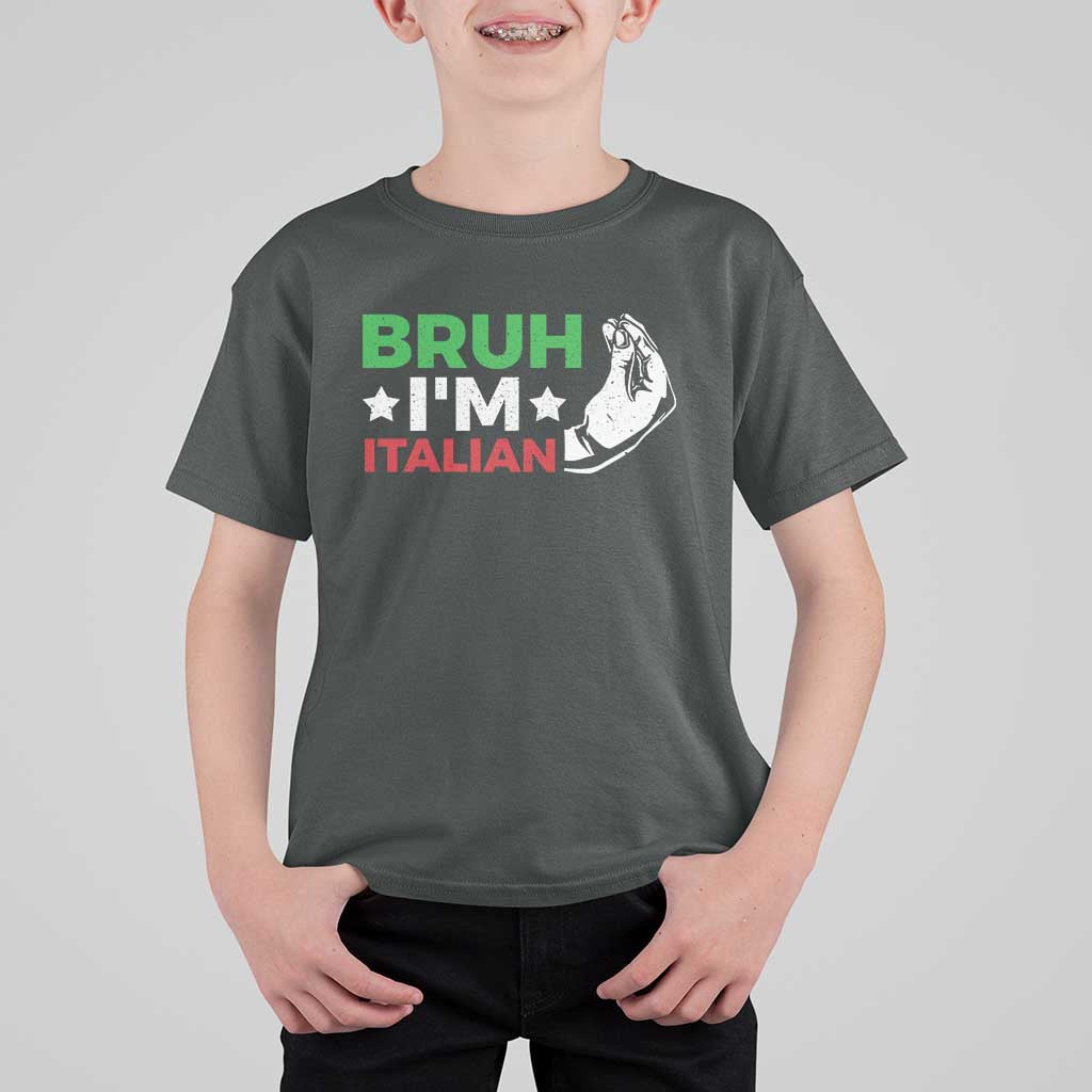 Bruh Im Italian T Shirt For Kid Italy Flag Italian Festival Funny Italian - Wonder Print Shop