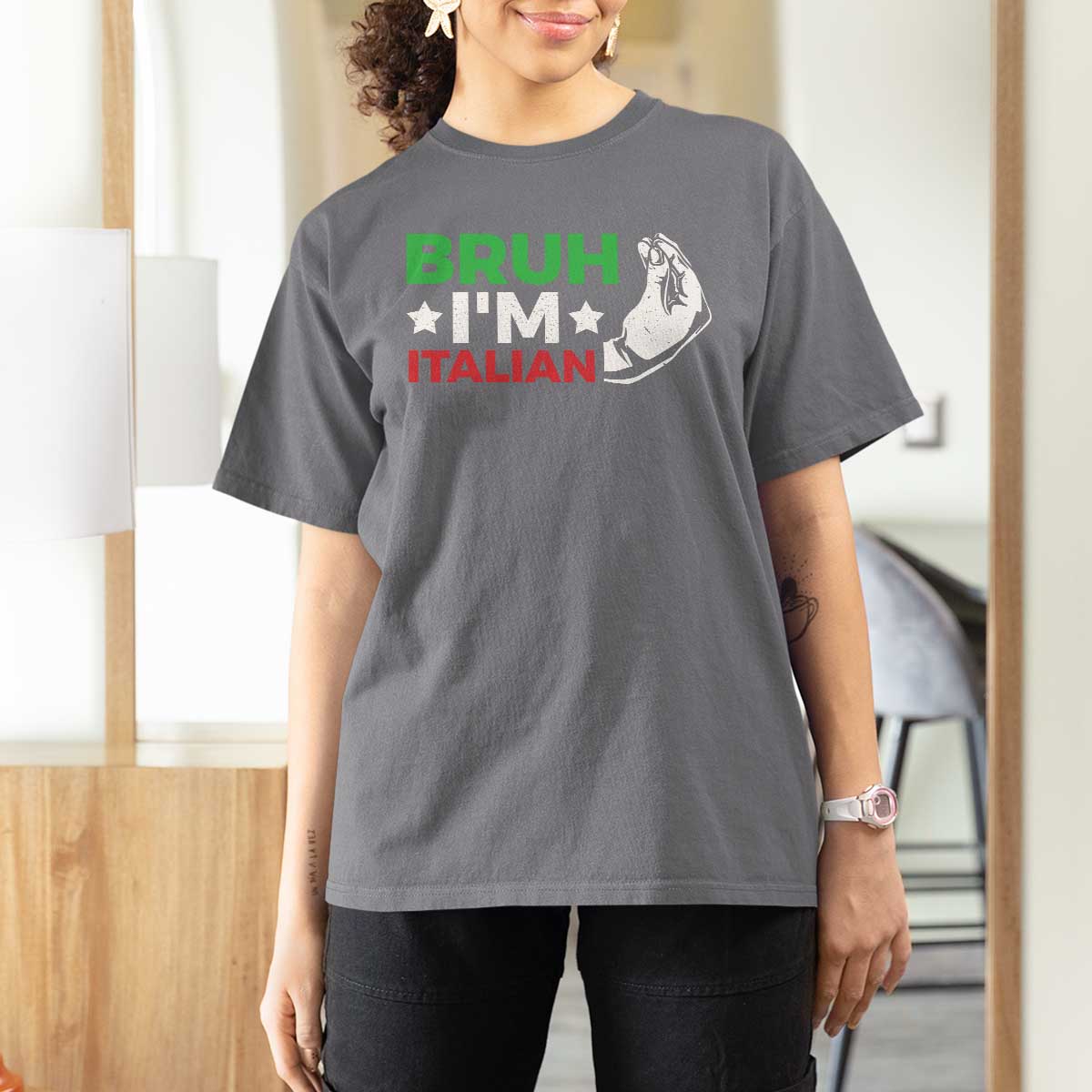 Bruh Im Italian T Shirt For Women Italy Flag Italian Festival Funny Italian - Wonder Print Shop