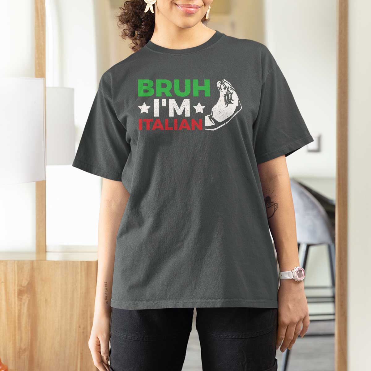 Bruh Im Italian T Shirt For Women Italy Flag Italian Festival Funny Italian - Wonder Print Shop