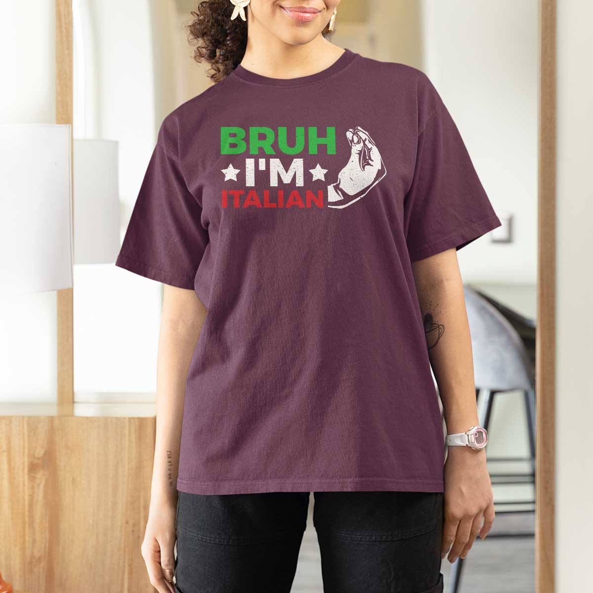 Bruh Im Italian T Shirt For Women Italy Flag Italian Festival Funny Italian - Wonder Print Shop