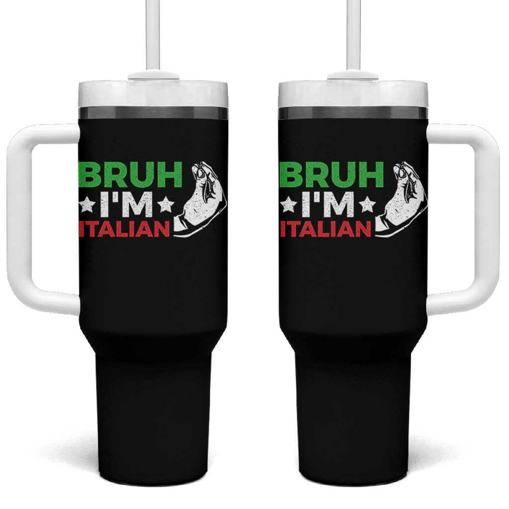 Bruh Im Italian Tumbler With Handle Italy Flag Italian Festival Funny Italian - Wonder Print Shop