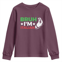 Bruh Im Italian Youth Sweatshirt Italy Flag Italian Festival Funny Italian - Wonder Print Shop