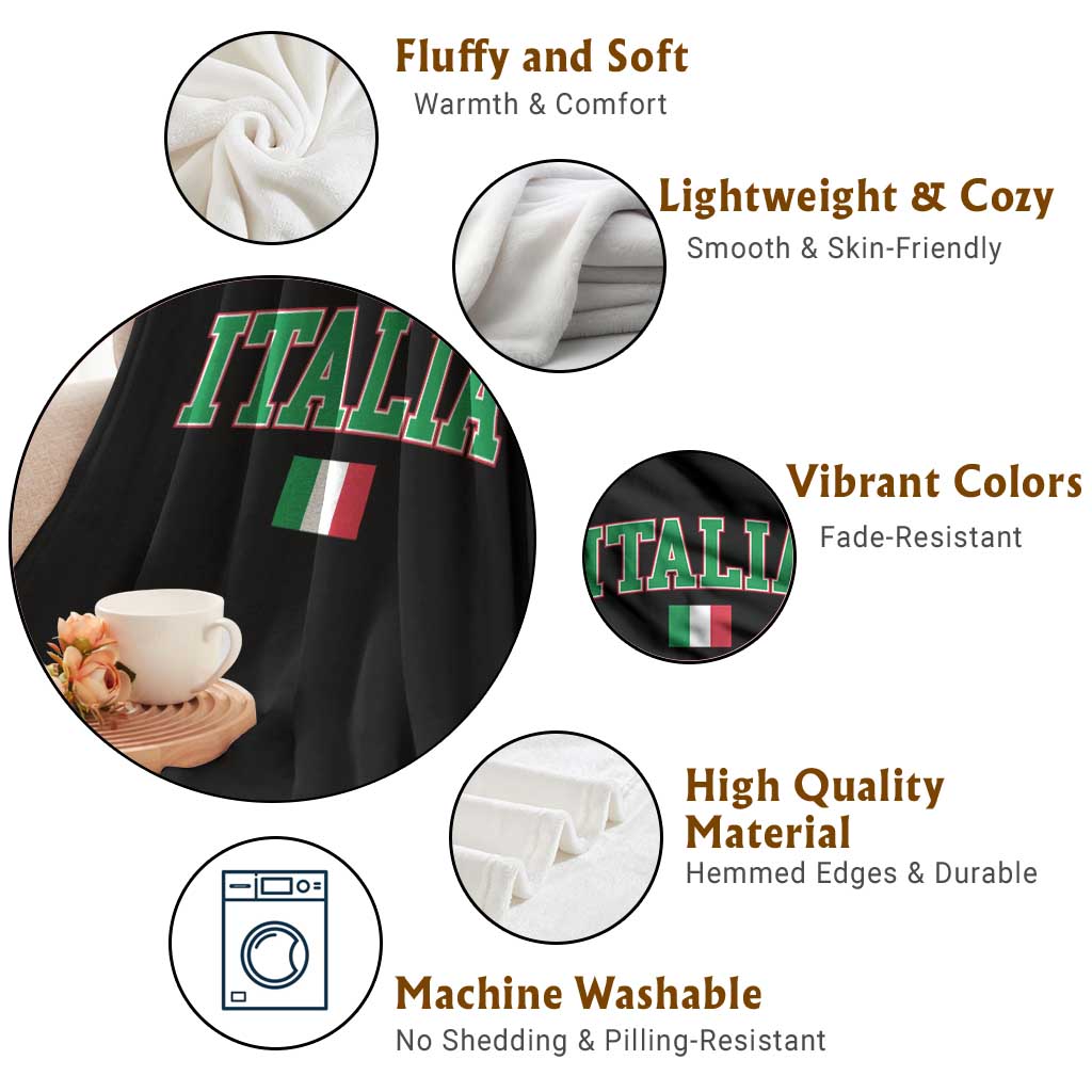 Vintage Italia Throw Blanket Print Retro Varsity Italian Apparel - Wonder Print Shop