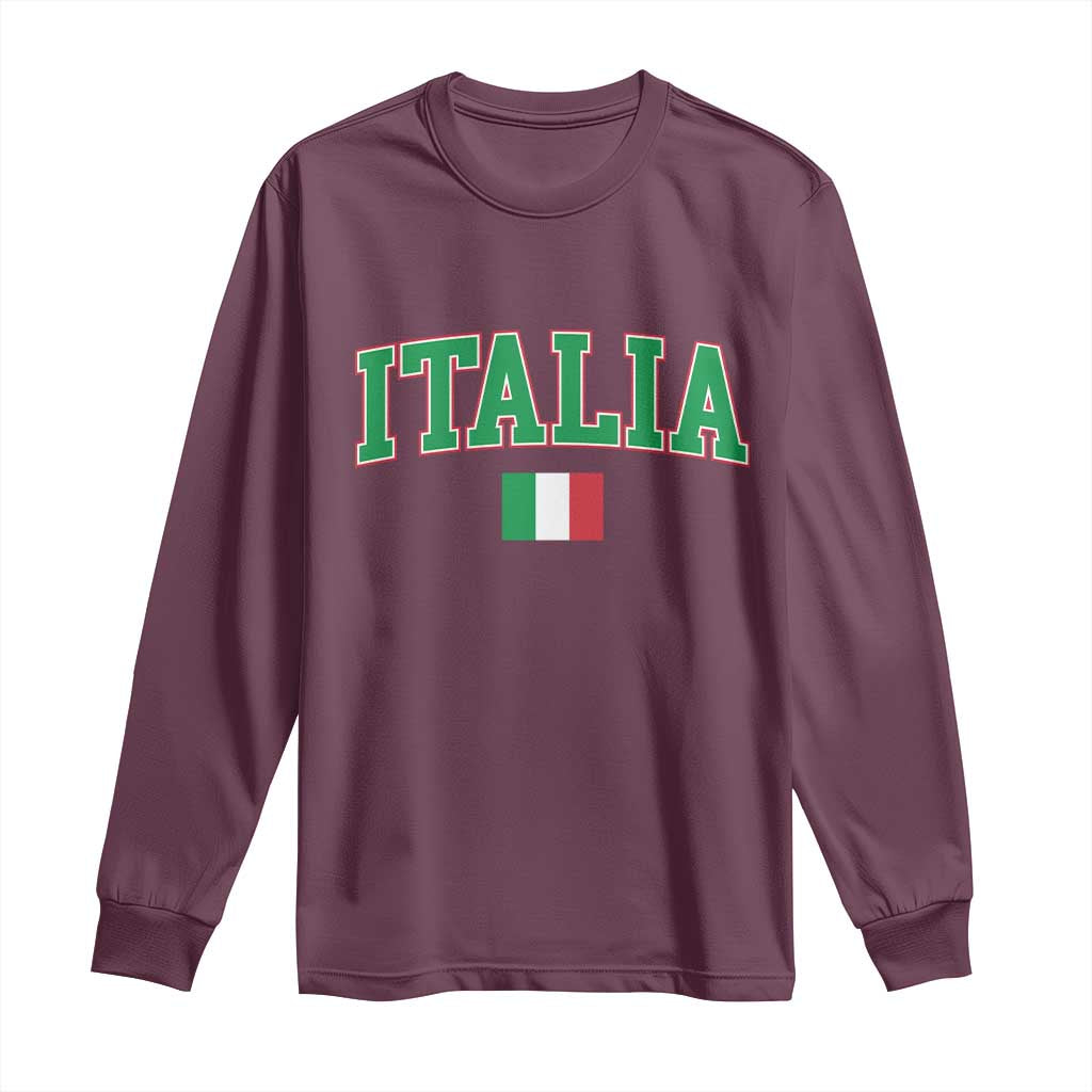 Vintage Italia Long Sleeve Shirt Print Retro Varsity Italian Apparel - Wonder Print Shop