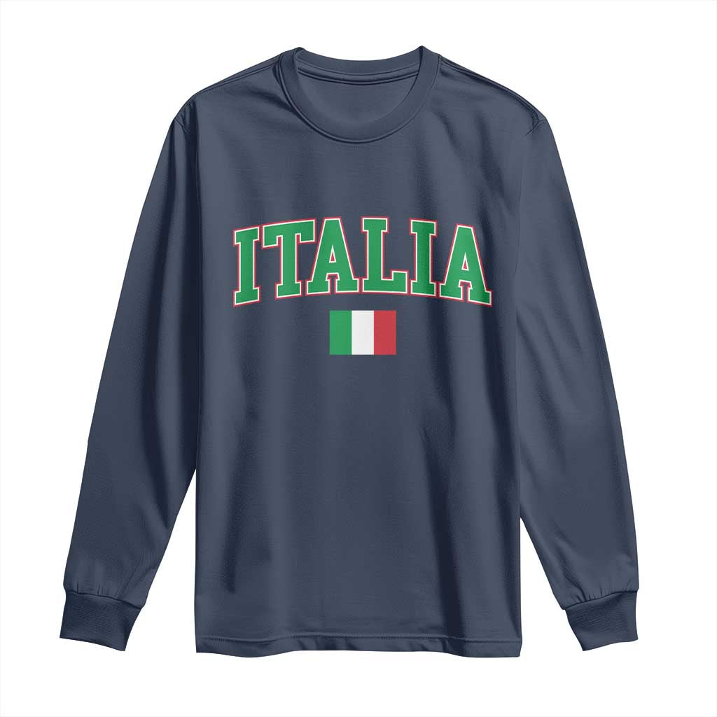 Vintage Italia Long Sleeve Shirt Print Retro Varsity Italian Apparel - Wonder Print Shop