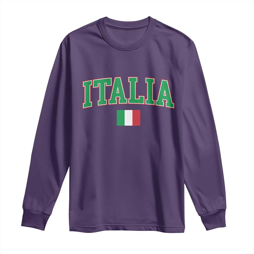Vintage Italia Long Sleeve Shirt Print Retro Varsity Italian Apparel - Wonder Print Shop