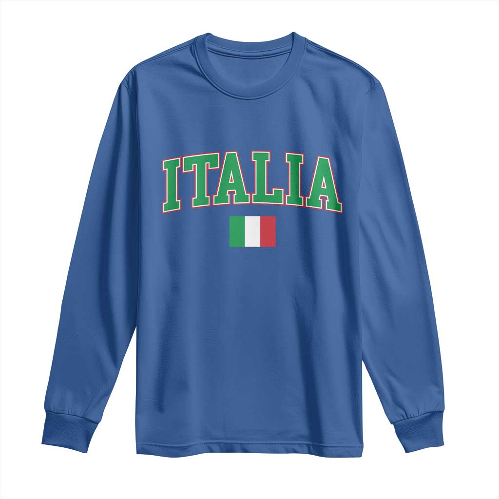 Vintage Italia Long Sleeve Shirt Print Retro Varsity Italian Apparel - Wonder Print Shop