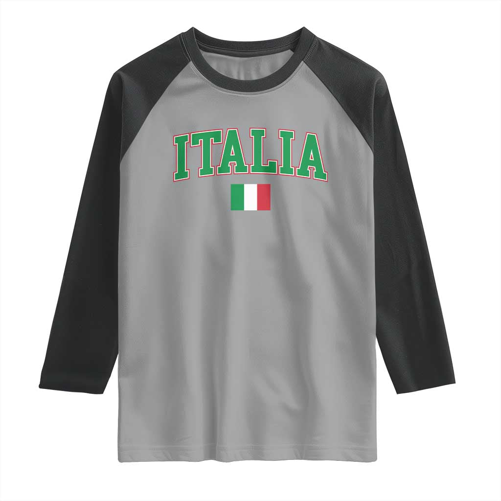 Vintage Italia Raglan Shirt Print Retro Varsity Italian Apparel - Wonder Print Shop