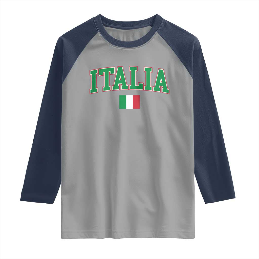 Vintage Italia Raglan Shirt Print Retro Varsity Italian Apparel - Wonder Print Shop