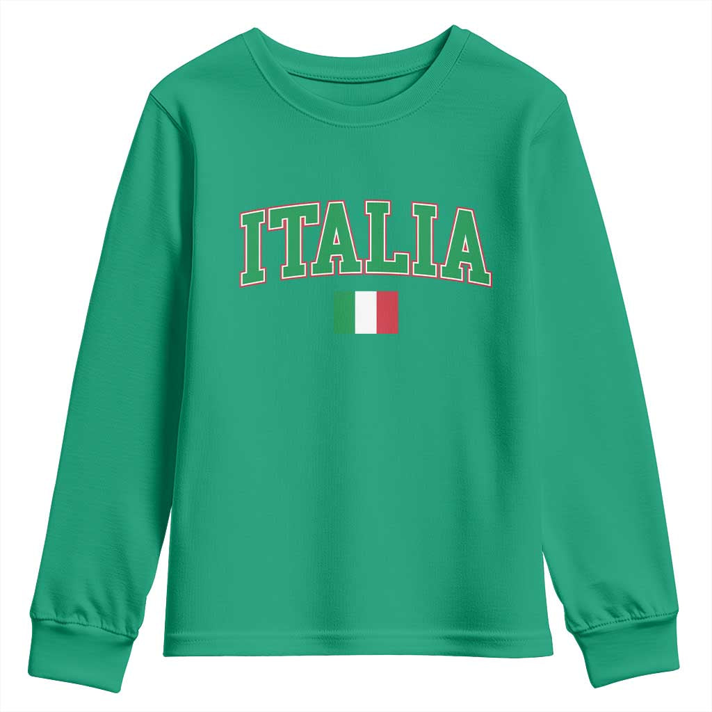 Vintage Italia Youth Sweatshirt Print Retro Varsity Italian Apparel - Wonder Print Shop