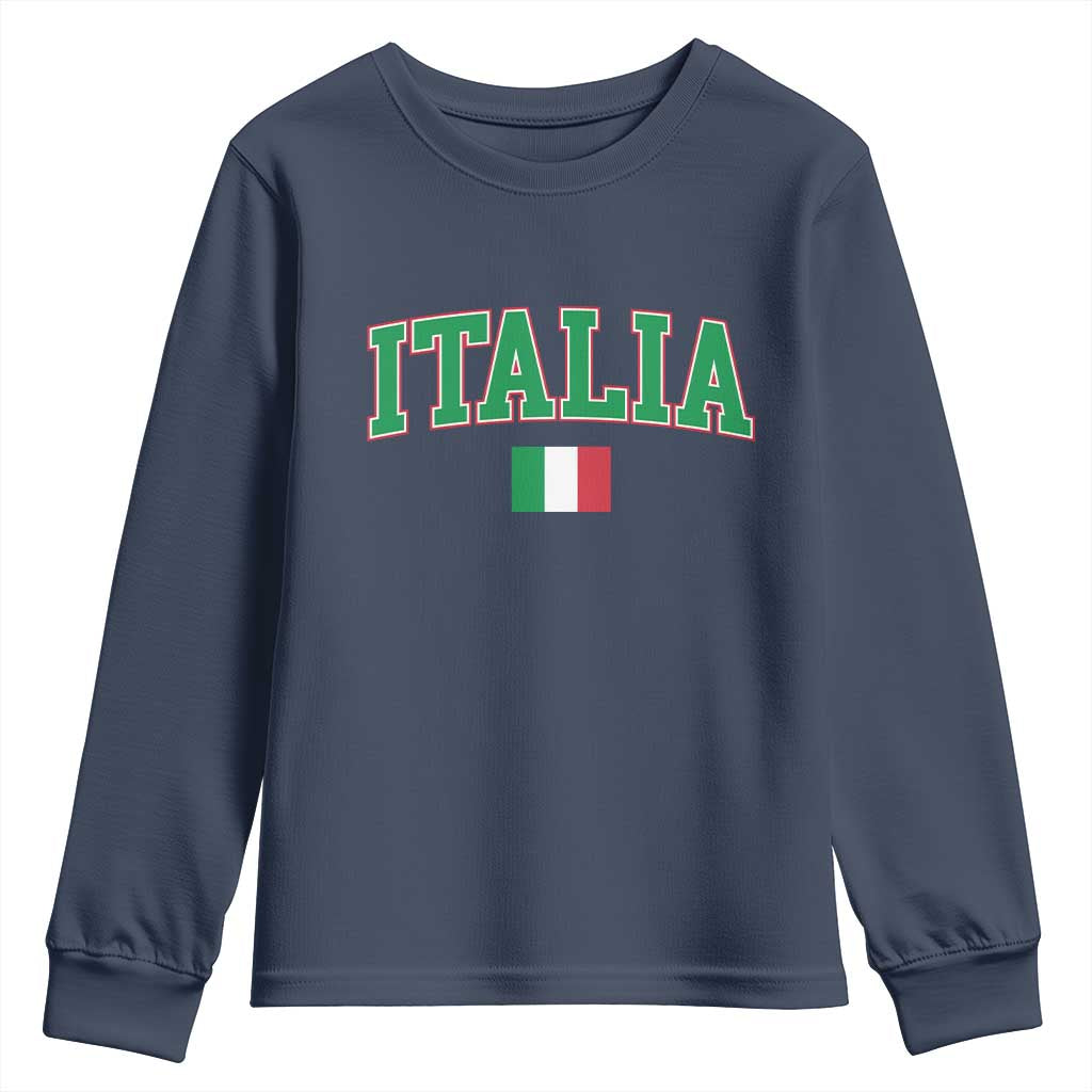Vintage Italia Youth Sweatshirt Print Retro Varsity Italian Apparel - Wonder Print Shop