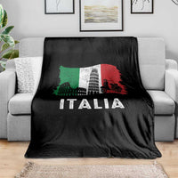 Italian Flag Throw Blanket Distressed Style Pisa Tower Colosseum Classic Scooter - Wonder Print Shop