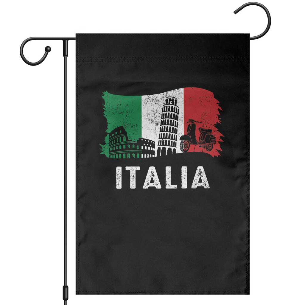 Italian Flag Garden Flag Distressed Style Pisa Tower Colosseum Classic Scooter - Wonder Print Shop