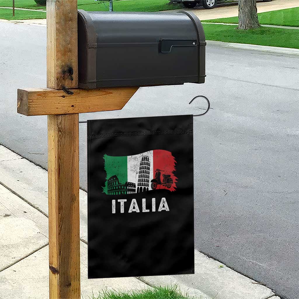 Italian Flag Garden Flag Distressed Style Pisa Tower Colosseum Classic Scooter - Wonder Print Shop