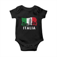 Italian Flag Baby Onesie Distressed Style Pisa Tower Colosseum Classic Scooter - Wonder Print Shop